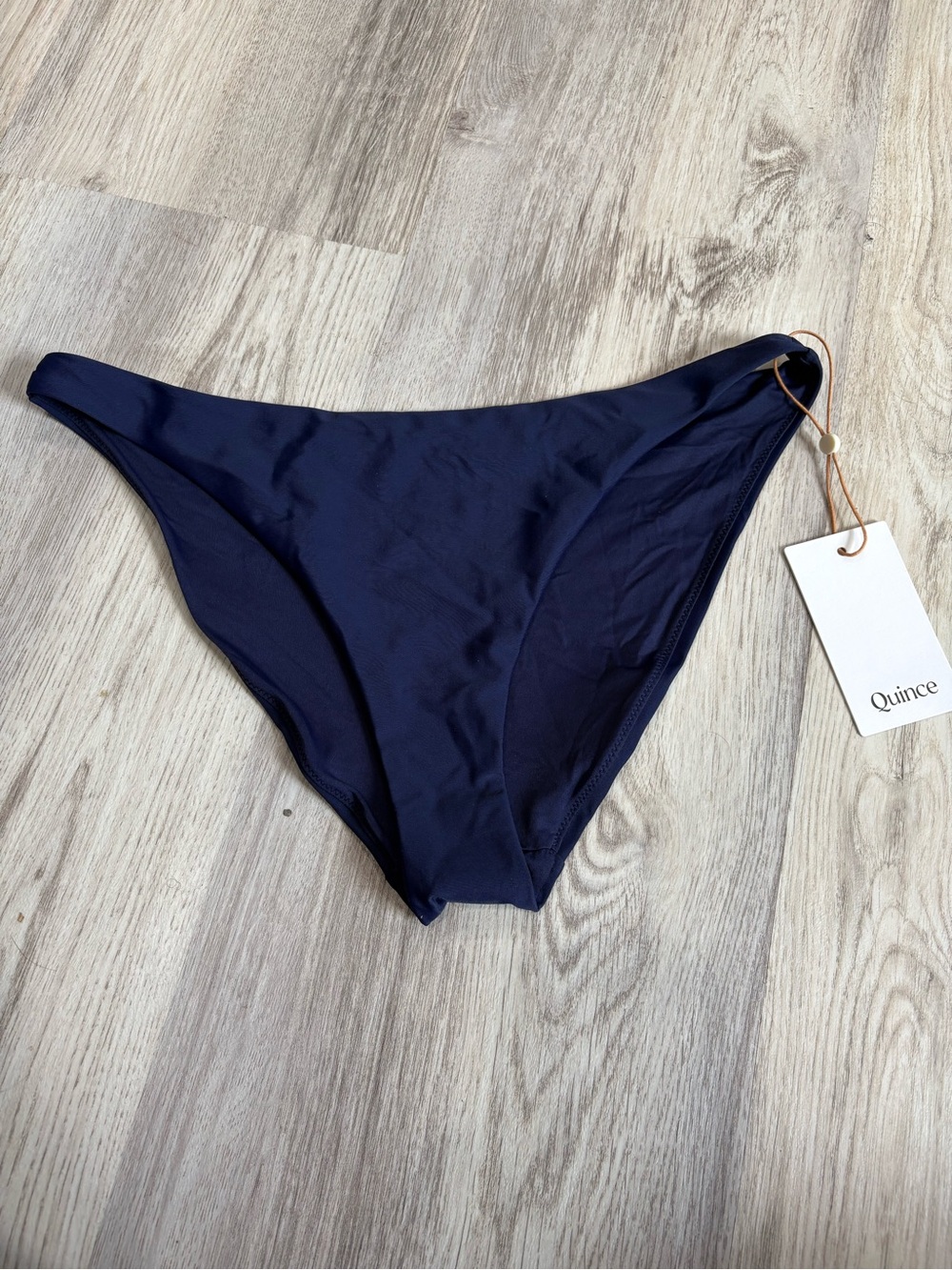 New Quince Italian Low-Rise Bikini Bottom Navy Blue Small Classic Beach Pool